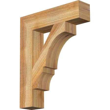 Ekena Millwork Balboa Block Rough Sawn Bracket, Western Red Cedar, 4"W x 18"D x 22"H BKT04X18X22BOA05RWR